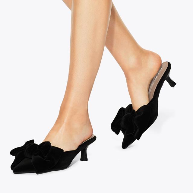 Carvela By Kurt Geiger SOPHIA Black Velvet Mule Heel By KG KURT GEIGER