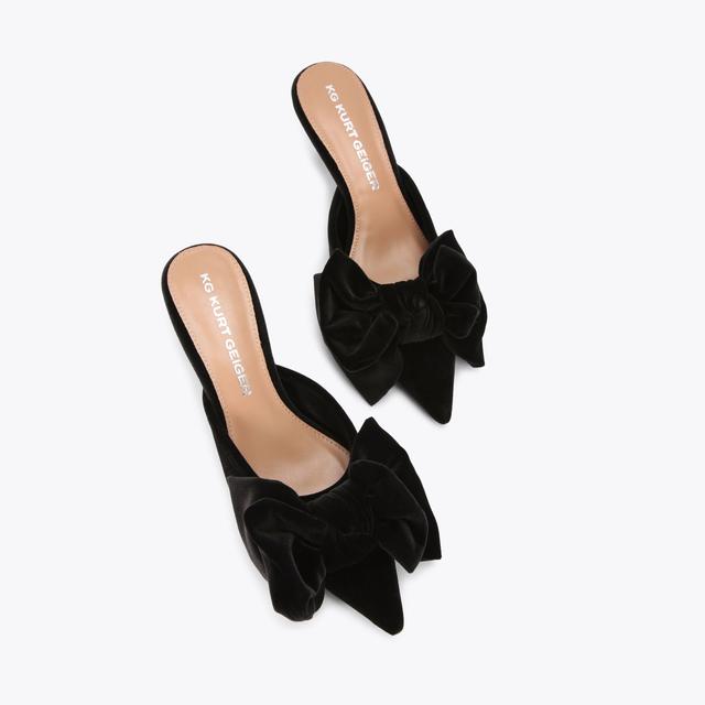 Carvela By Kurt Geiger SOPHIA Black Velvet Mule Heel By KG KURT GEIGER