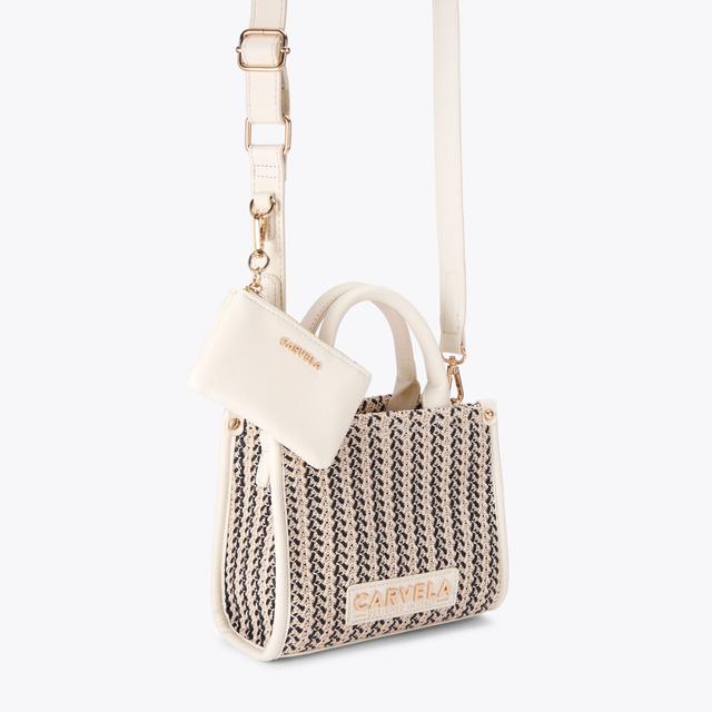 Carvela By Kurt Geiger SORRENTO MICRO TOTE Woven Fabric Cross Body Tote Bag By CARVELA