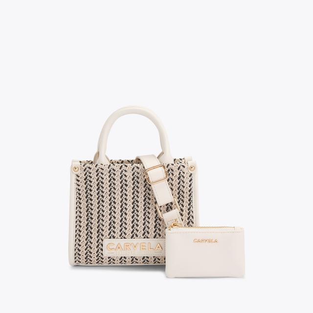 carvela by kurt geiger SORRENTO MICRO TOTE Woven Fabric Cross Body Tote Bag by CARVELA