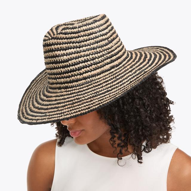 Carvela By Kurt Geiger SORRENTO RAFFIA HAT Beige And Black Raffia Hat By CARVELA