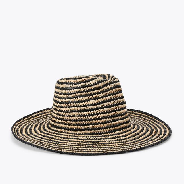 Carvela By Kurt Geiger SORRENTO RAFFIA HAT Beige And Black Raffia Hat By CARVELA