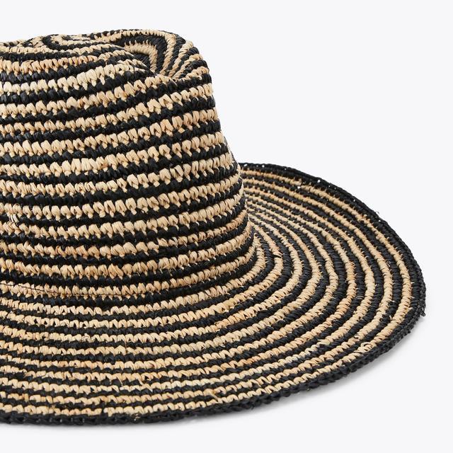 Carvela By Kurt Geiger SORRENTO RAFFIA HAT Beige And Black Raffia Hat By CARVELA