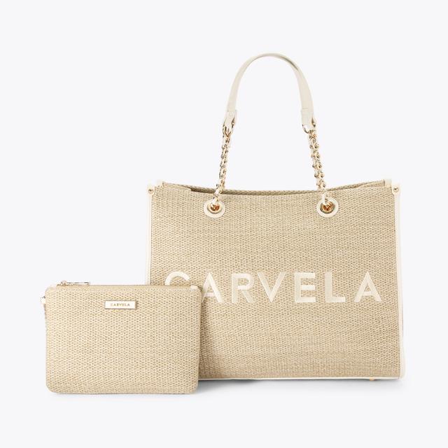 carvela by kurt geiger SORRENTO RAFFIA TOTE Raffia Chain Tote Bag by CARVELA