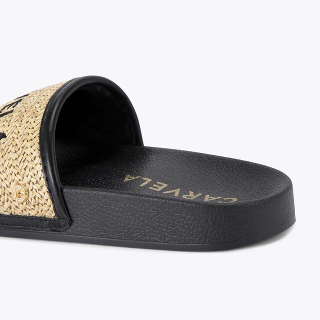 Carvela By Kurt Geiger SORRENTO SLIDER Black Raffia Slide On Sandal By CARVELA