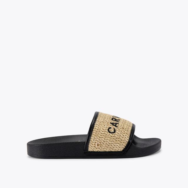 carvela by kurt geiger SORRENTO SLIDER Black Raffia Slide On Sandal by CARVELA