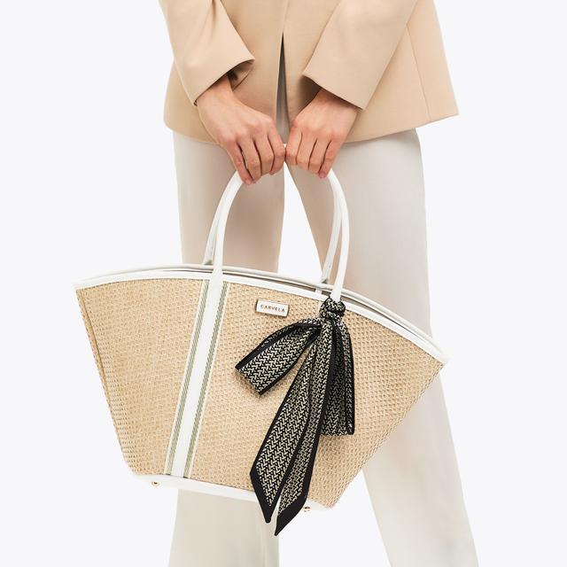 Carvela By Kurt Geiger SORRENTO STRAW BASKET Tote Woven Straw Bag By CARVELA