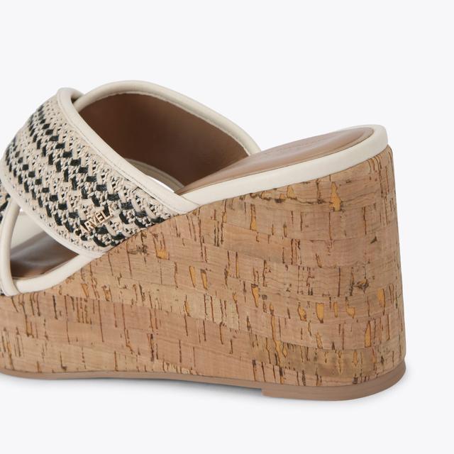 Carvela By Kurt Geiger SORRENTO WEDGE MULE Bone Black Wedge Heel By CARVELA