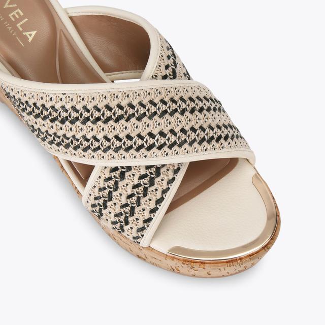 Carvela By Kurt Geiger SORRENTO WEDGE MULE Bone Black Wedge Heel By CARVELA