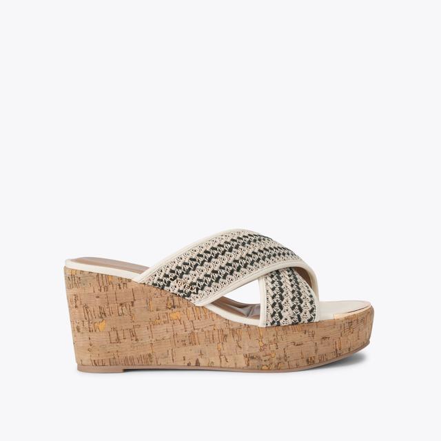 carvela by kurt geiger SORRENTO WEDGE MULE Bone Black Wedge Heel by CARVELA