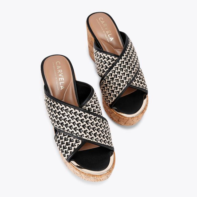 Carvela By Kurt Geiger SORRENTO WEDGE MULE Raffia Wedge Heel By CARVELA