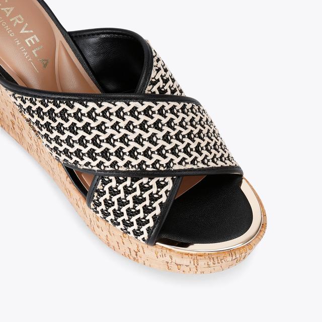 Carvela By Kurt Geiger SORRENTO WEDGE MULE Raffia Wedge Heel By CARVELA