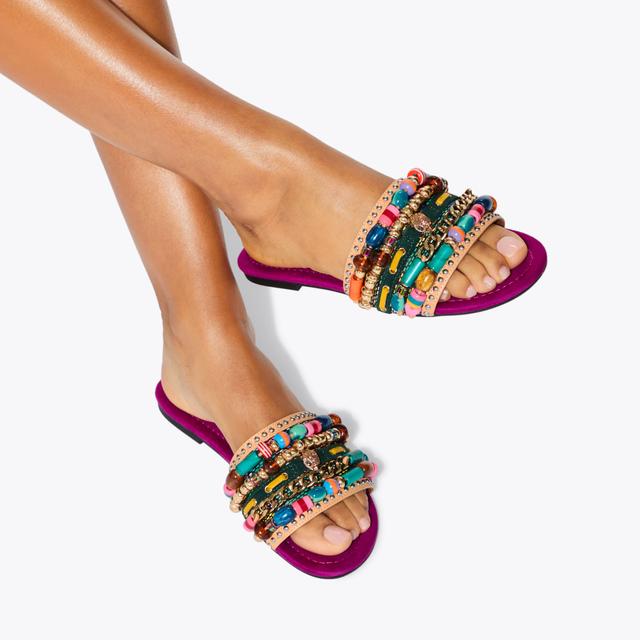 Carvela By Kurt Geiger SOUTHBANK BEADED FLAT Beaded Flat Sandal By KURT GEIGER LONDON