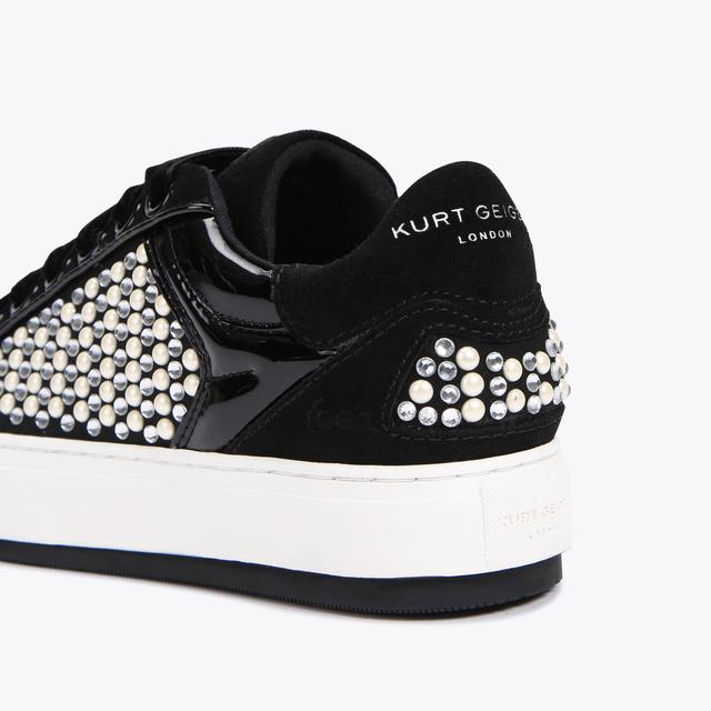 Carvela By Kurt Geiger SOUTHBANK Black Crystal Low Top Sneaker By KURT GEIGER LONDON