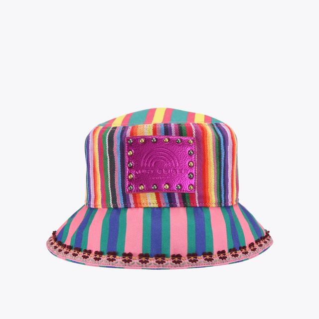 carvela by kurt geiger SOUTHBANK BUCKET HAT Striped Cotton Bucket Hat by KURT GEIGER LONDON
