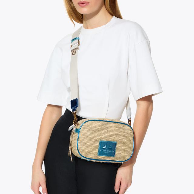 Carvela By Kurt Geiger SOUTHBANK CAMERA BAG KURT Natural Woven Camera Bag By KURT GEIGER LONDON