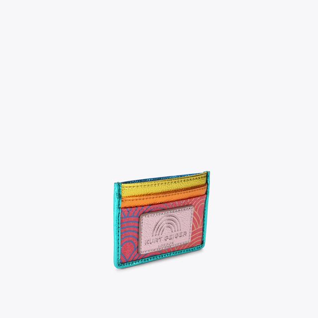 Carvela By Kurt Geiger SOUTHBANK CARD HOLDER Blue Pink Canvas Card Holder By KURT GEIGER LONDON