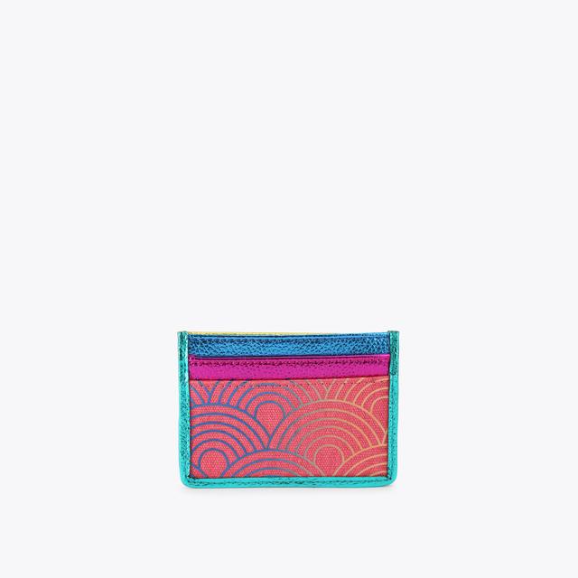 Carvela By Kurt Geiger SOUTHBANK CARD HOLDER Blue Pink Canvas Card Holder By KURT GEIGER LONDON