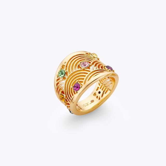 carvela by kurt geiger SOUTHBANK CUT OUT RING Gold Wide Ring by KURT GEIGER LONDON