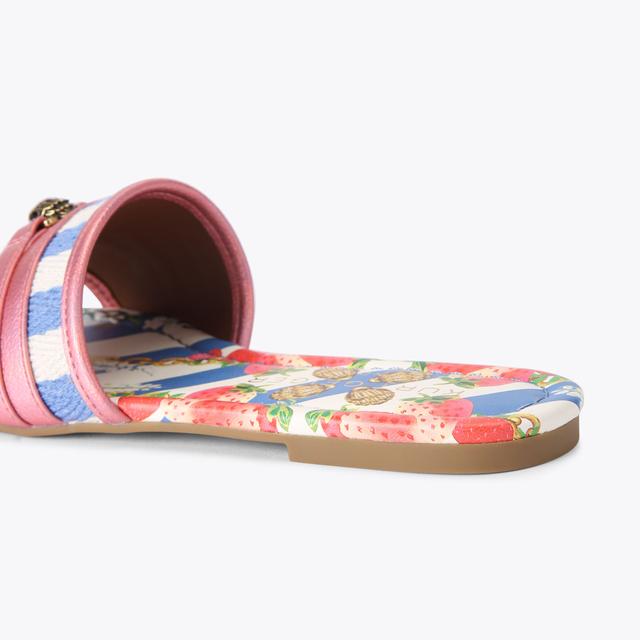 Carvela By Kurt Geiger SOUTHBANK FLAT SANDAL Blue Rattan Fabric Sandal By KURT GEIGER LONDON
