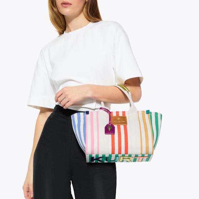 carvela By Kurt Geiger SOUTHBANK SM SHOPPER Rainbow Canvas Tote Bag By KURT GEIGER LONDON