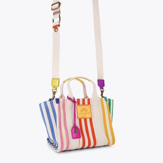 carvela By Kurt Geiger SOUTHBANK SM SHOPPER Rainbow Canvas Tote Bag By KURT GEIGER LONDON