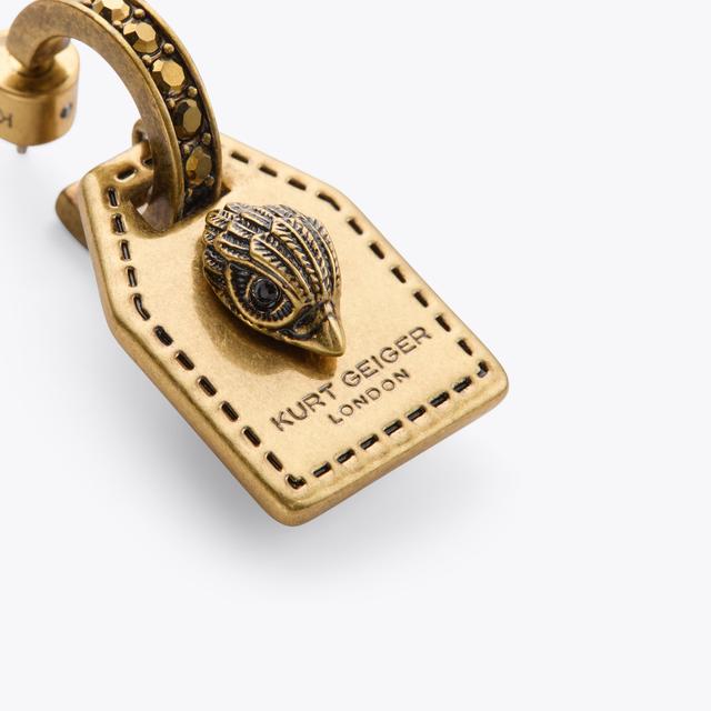 Carvela By Kurt Geiger SOUTHBANK TAG HUGGIES Antiqued Brass Luggage Tag Earring By KURT GEIGER LONDON