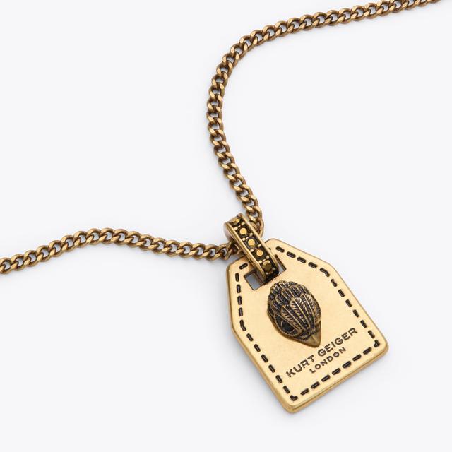 Carvela By Kurt Geiger SOUTHBANK TAG PENDANT Antiqued Brass Necklace By KURT GEIGER LONDON