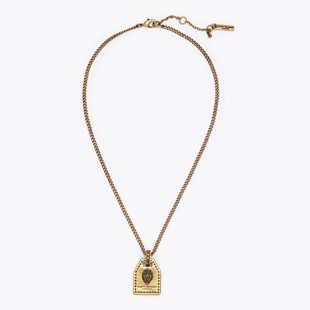 carvela by kurt geiger SOUTHBANK TAG PENDANT Antiqued Brass Necklace by KURT GEIGER LONDON