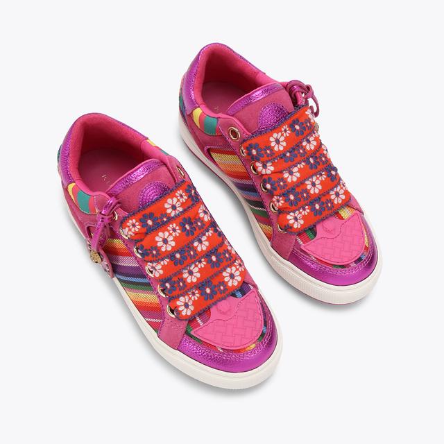 Carvela By Kurt Geiger SOUTHBANK TAG Pink Leather Sneakers By KURT GEIGER LONDON