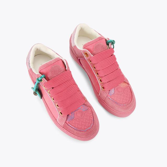 Carvela By Kurt Geiger SOUTHBANK TAG Pink Suede Tag Sneaker By KURT GEIGER LONDON