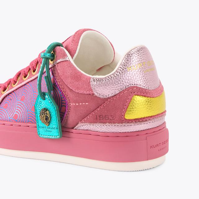 Carvela By Kurt Geiger SOUTHBANK TAG Pink Suede Tag Sneaker By KURT GEIGER LONDON