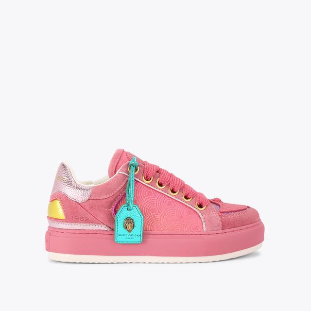 carvela by kurt geiger SOUTHBANK TAG Pink Suede Tag Sneaker by KURT GEIGER LONDON