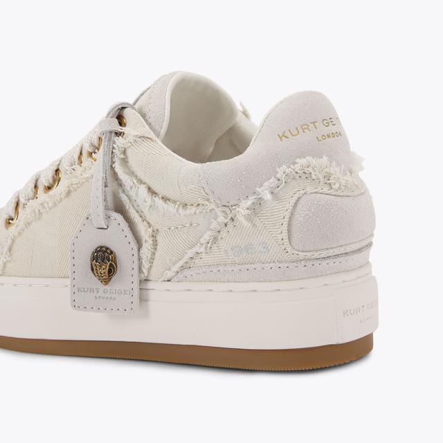 Carvela By Kurt Geiger SOUTHBANK TAG White Denim Frayed Sneaker By KURT GEIGER LONDON