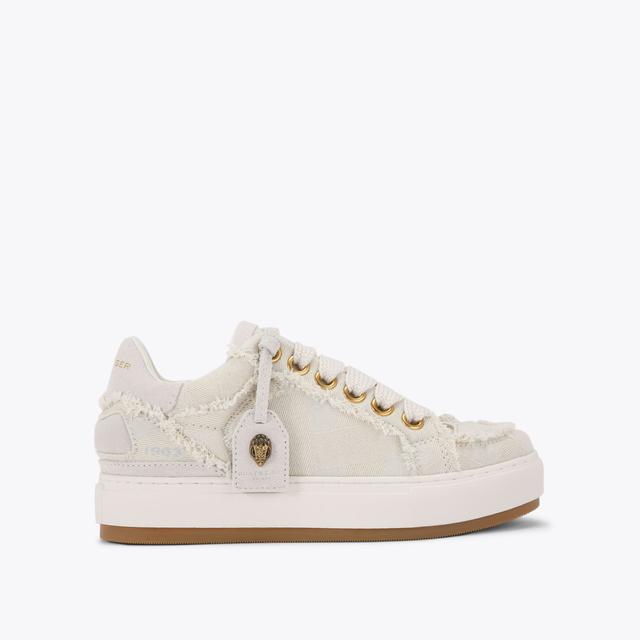 carvela by kurt geiger SOUTHBANK TAG White Denim Frayed Sneaker by KURT GEIGER LONDON