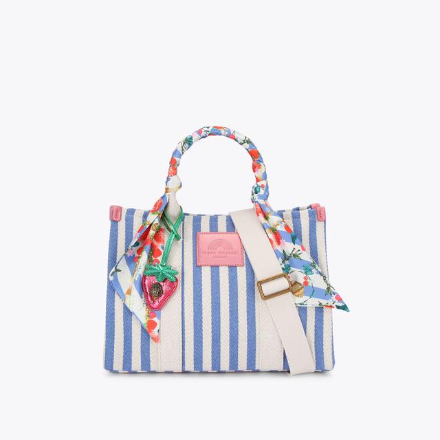 carvela by kurt geiger SOUTHBANK TOTE Blue Bone Striped Canvas Tote Bag by KURT GEIGER LONDON
