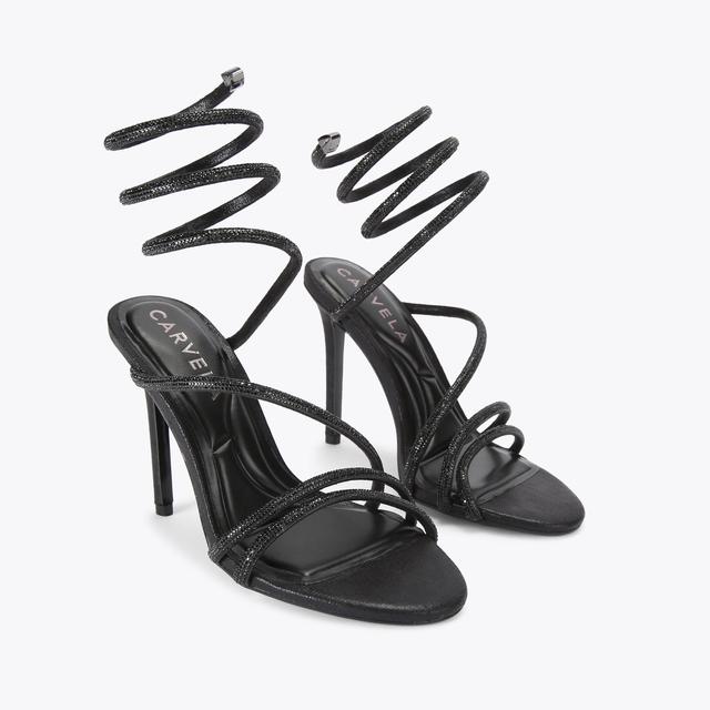 Carvela By Kurt Geiger SPIRAL 105 Black Crystal High Heels By CARVELA