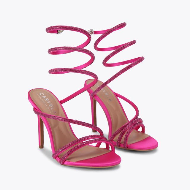 Carvela By Kurt Geiger SPIRAL 105 Fuchsia Crystal Heel By CARVELA