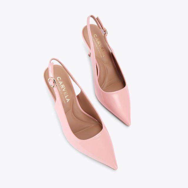 Carvela By Kurt Geiger SPIRIT SLING Beige Patent Court Slingback Heel By CARVELA