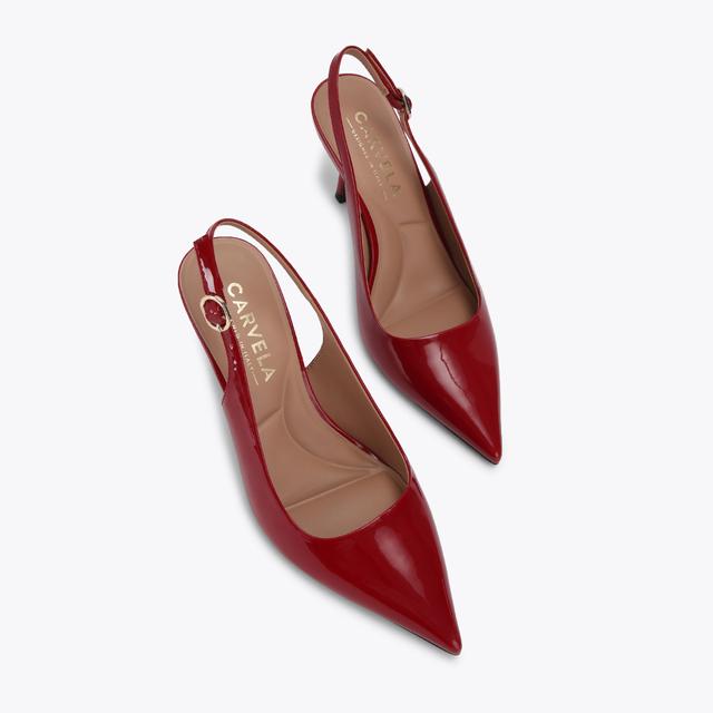 Carvela By Kurt Geiger SPIRIT SLING Red Patent Heel By CARVELA