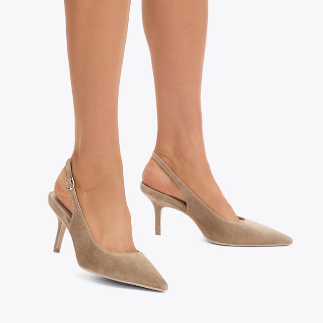 Carvela By Kurt Geiger SPIRITED Taupe Suede Slingback Heel By CARVELA