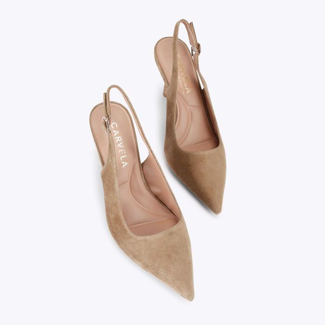 Carvela By Kurt Geiger SPIRITED Taupe Suede Slingback Heel By CARVELA