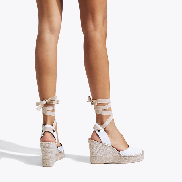 Carvela By Kurt Geiger SPRITZ TIE White Rope Detail Sandals By CARVELA COMFORT