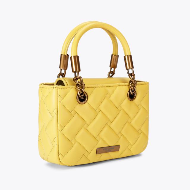 Carvela By Kurt Geiger SQ MINI KENSINGTON Yellow Leather Square Bag By KURT GEIGER LONDON