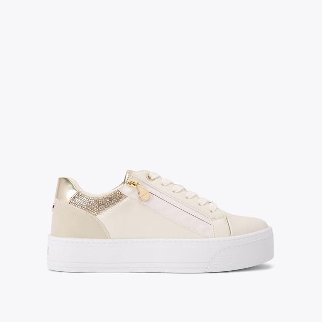 carvela by kurt geiger STATEMENT ZIP Beige Lace Up Sneaker by CARVELA