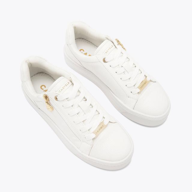 Carvela By Kurt Geiger STATEMENT ZIP White Lizard Trainer By CARVELA