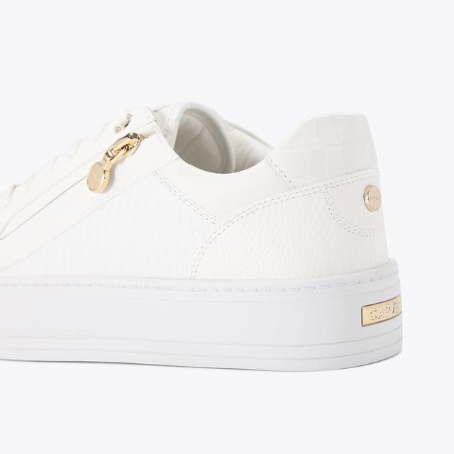 Carvela By Kurt Geiger STATEMENT ZIP White Lizard Trainer By CARVELA