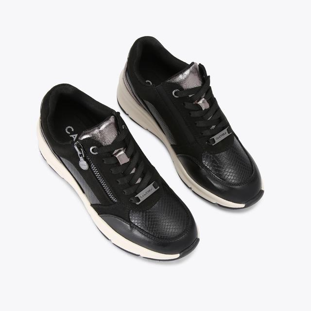 Carvela By Kurt Geiger STRIDE ZIP SNEAKER Black Lace Up Sneaker By CARVELA