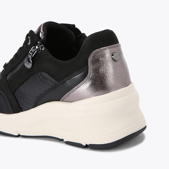 Carvela By Kurt Geiger STRIDE ZIP SNEAKER Black Lace Up Sneaker By CARVELA