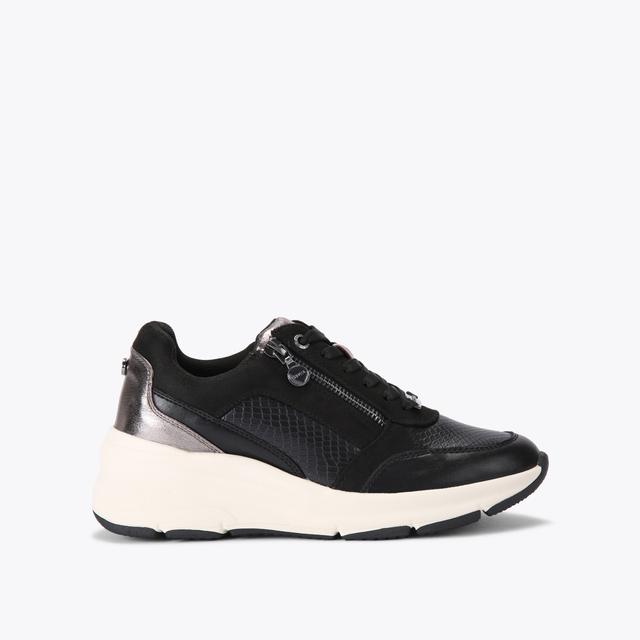 carvela by kurt geiger STRIDE ZIP SNEAKER Black Lace Up Sneaker by CARVELA